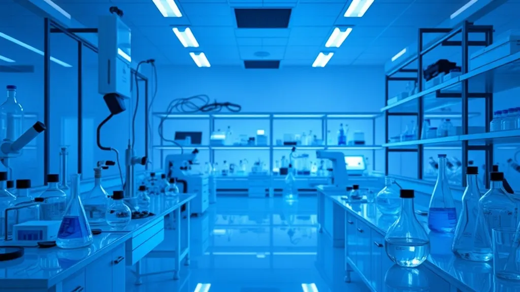 A high-tech laboratory setting with scientific equipment and